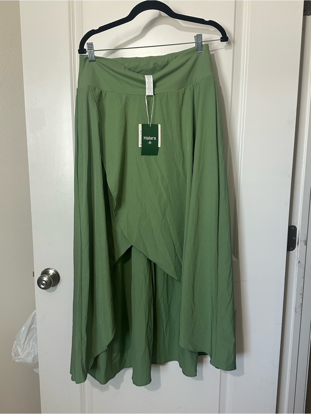 Olive Green High-Low Maxi Skirt - Picture 6 of 7